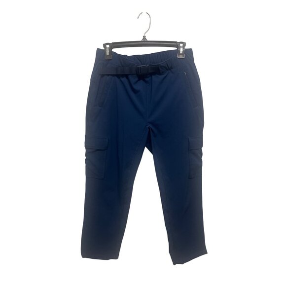 Eddie Bauer Womens Navy Cargo Hiking Climatrail Pants Size 4 Adjustable Belt - Picture 1 of 4
